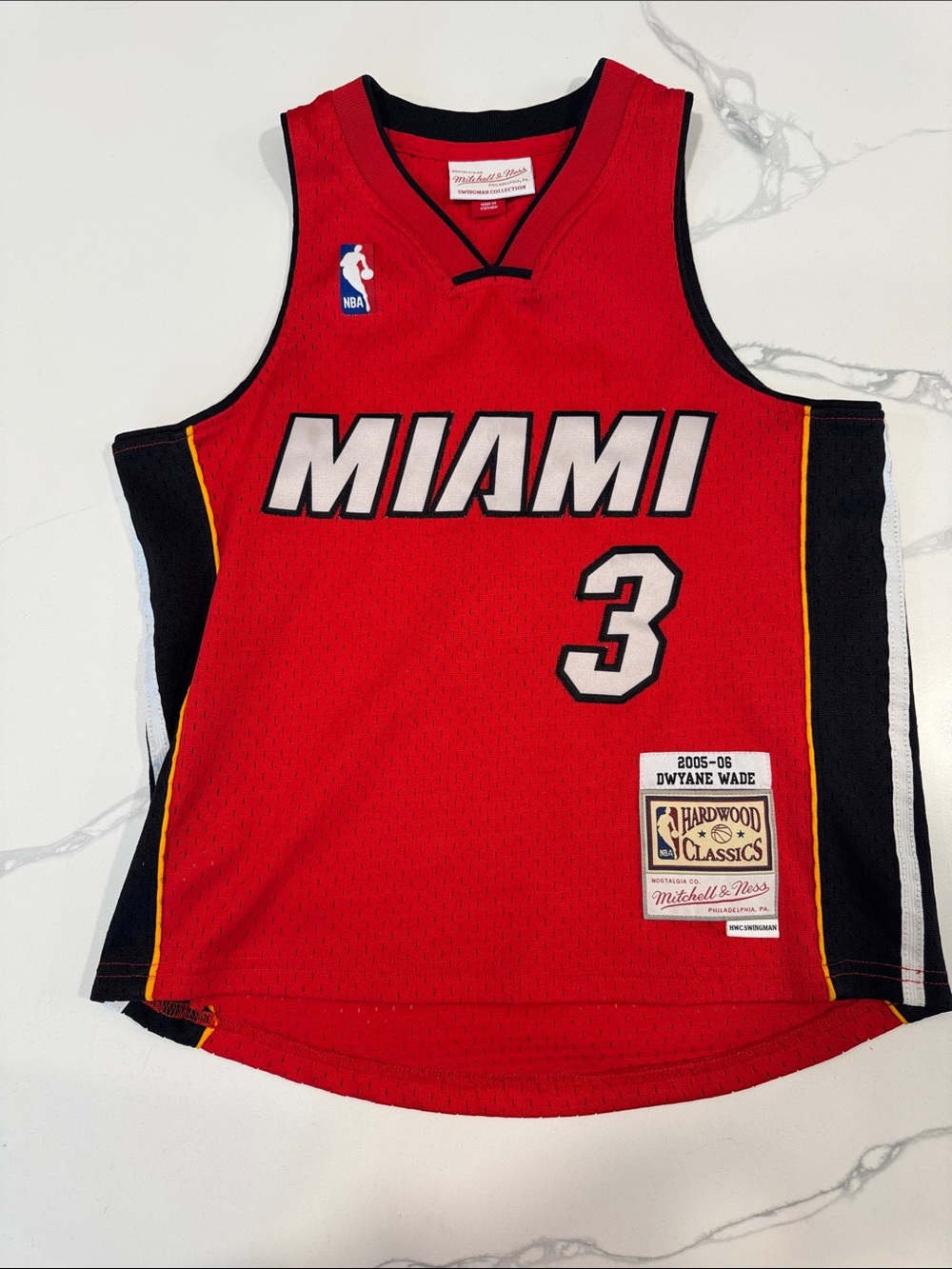 Mitchell & Ness Red Miami #3 Hardwood Classics Jersey
